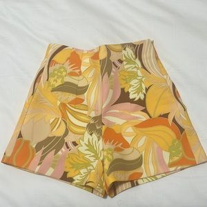 Zara high waisted printed shorts